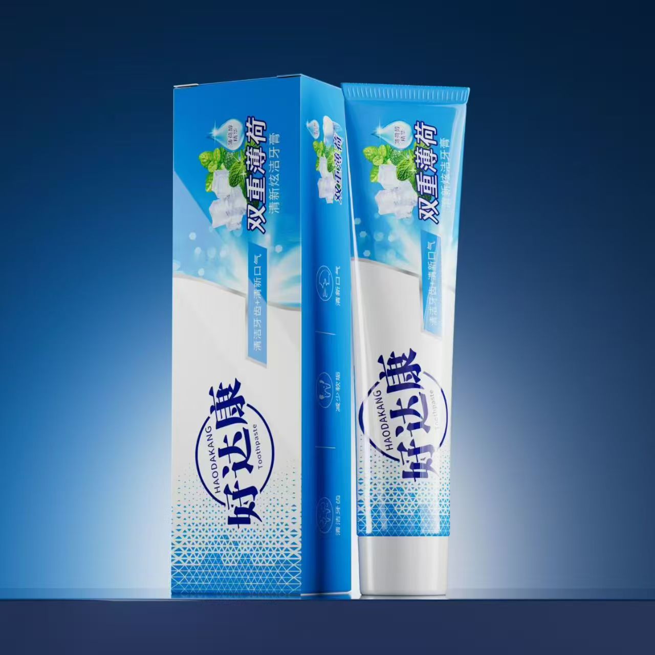 maxi limpio120g Hao Da Kang Lime and Mint Double Mint Crystal Cream Refreshing and Clean Toothpaste