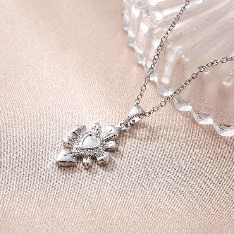 欧美跨境亚马逊外贸新款铜镀真金十字架项链饰品简约吊坠东南亚潮流百搭镶锆石详情4