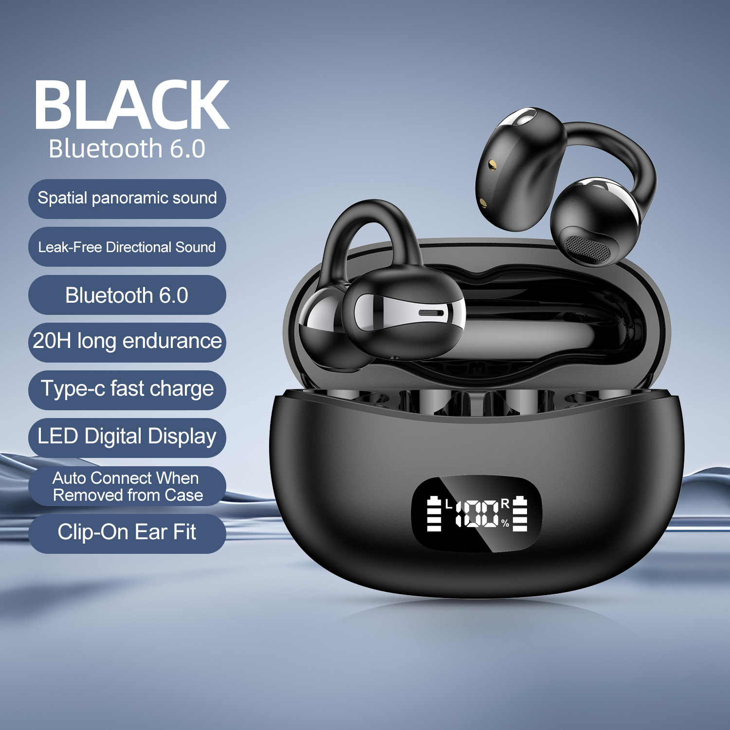Customized Private Mold Earring Style Ai Cross-Border Intelligent Translation Bluetooth Headphones, Ows Intelligent Translation Bluetooth Headphones, Open Bass, Ai Call Wireless Application Scenario