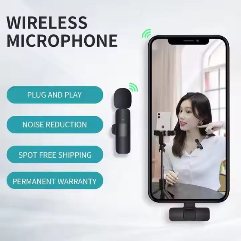 Wireless Microphone K8 Wireless Microphone Type-C IOS Auto-syncs Microphone for Video Recording Vlog K8 K9 details Picture