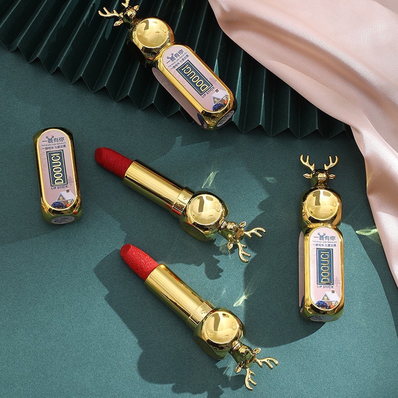 DOOUCI Lipstick Set - One Deer with You Valentine's Day Creative Chinese Style Moisturizing, easy to color and carve Beginner Lipstick Gift Box, Moisturizing lipstick, lipstick set manufacturer wholesale lipstick