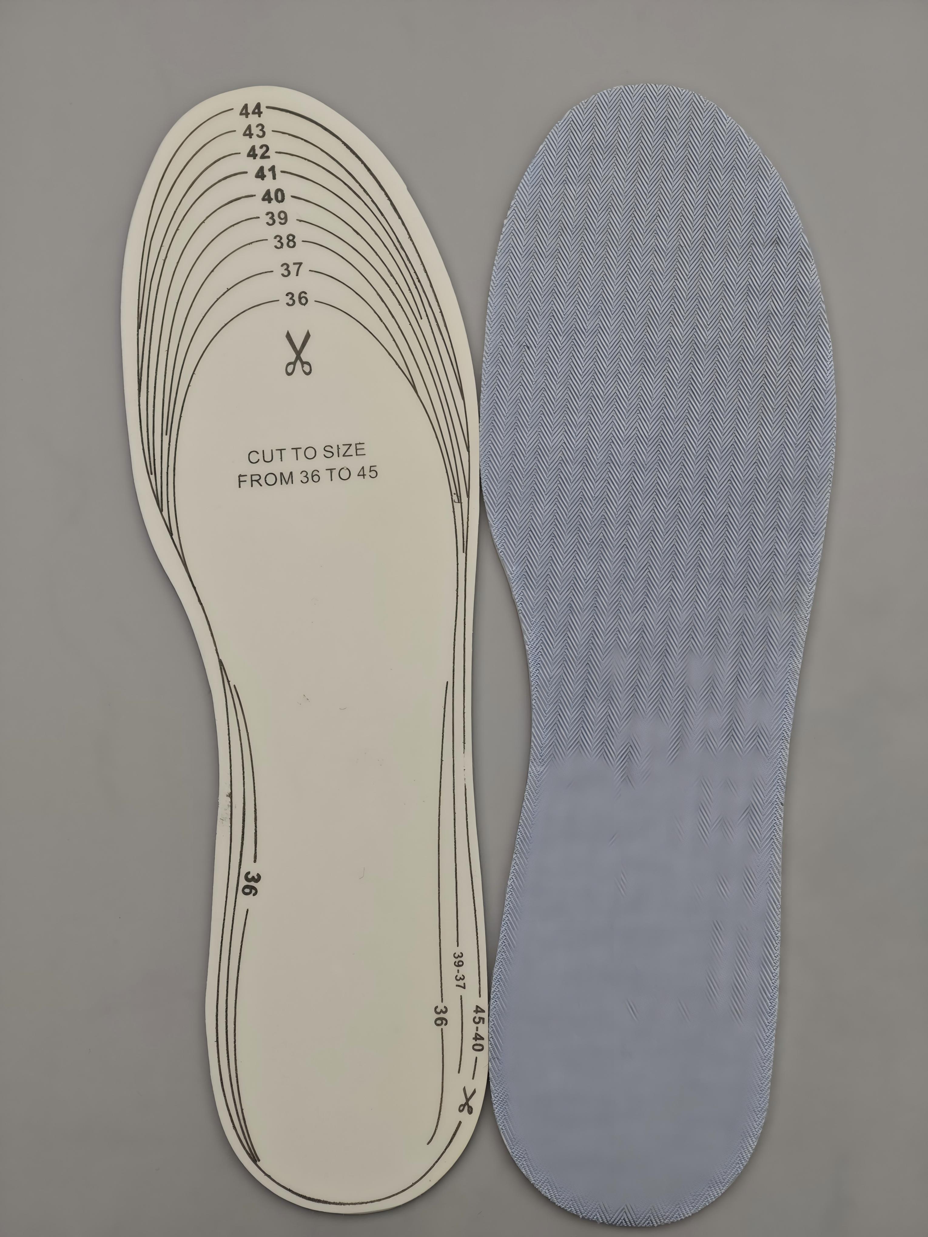 3mm white latex comfortable and breathable striped non-woven fabric insoles can be cut. Comfortable insoles for both men and women, spring and summer casual insoles pic 1