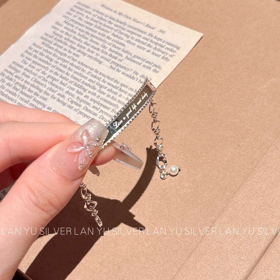 S925通体纯银英文手链男女款时尚手镯饰品潮流百搭产品图