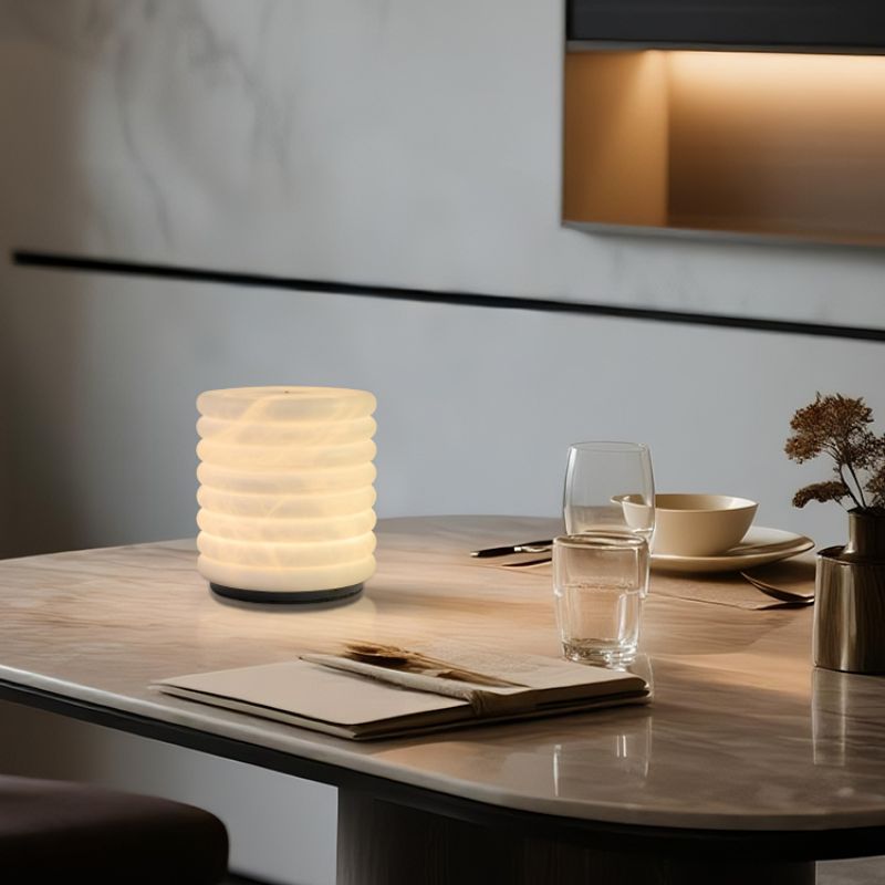 Creative stone decorative table lamp, night light, marble lamp body, warm atmosphere lamp details Picture