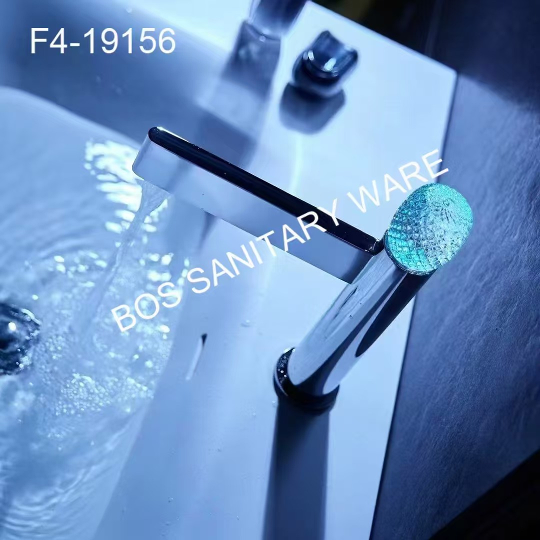 All-copper crystal ball handle washbasin faucet, hot and cold hotel countertop, washbasin, bathroom ambient light faucet pic 2
