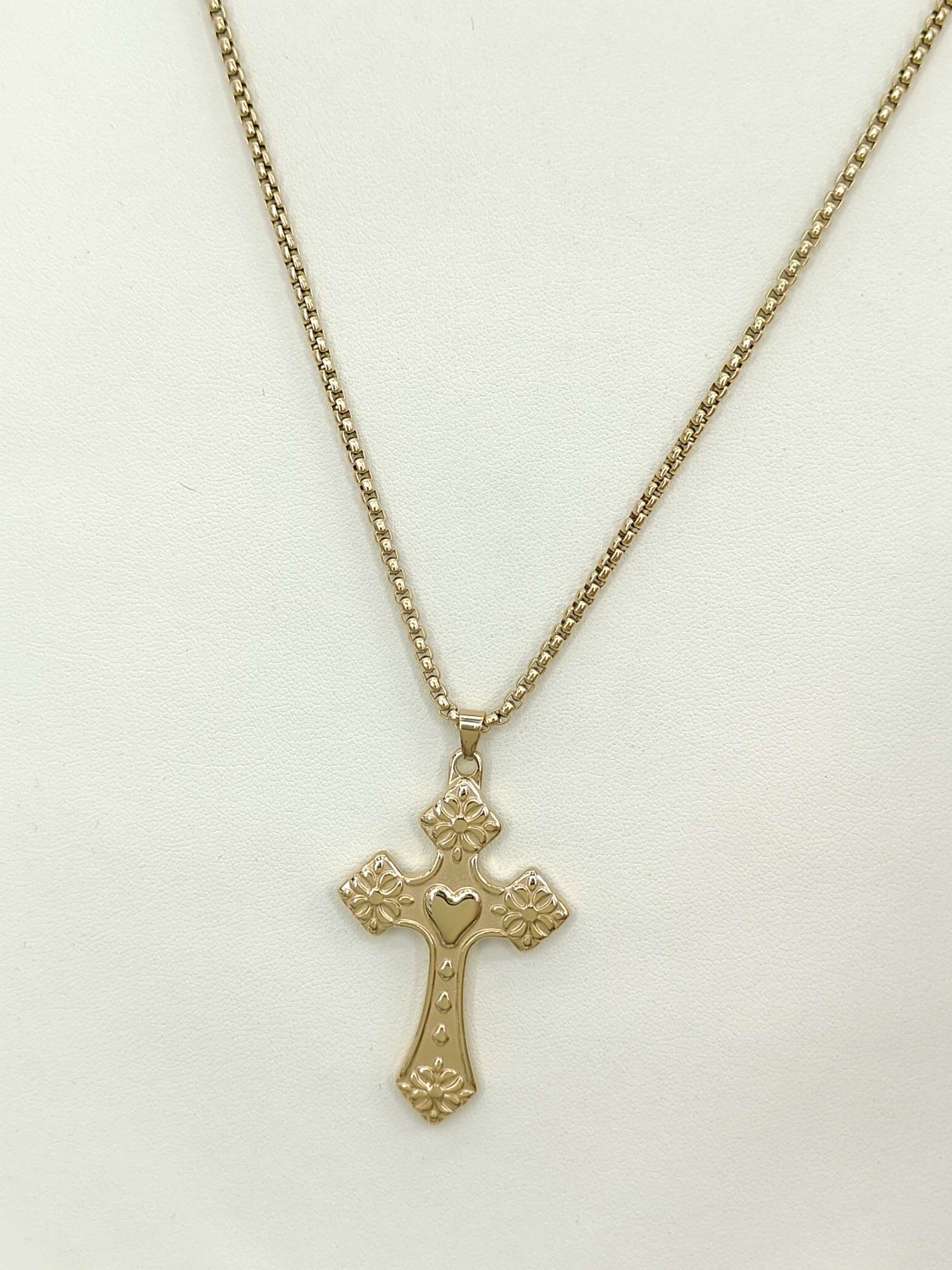 光面立体吊坠十字架项链钛钢 欧美风优质不锈钢项饰 精品经典男女士项链