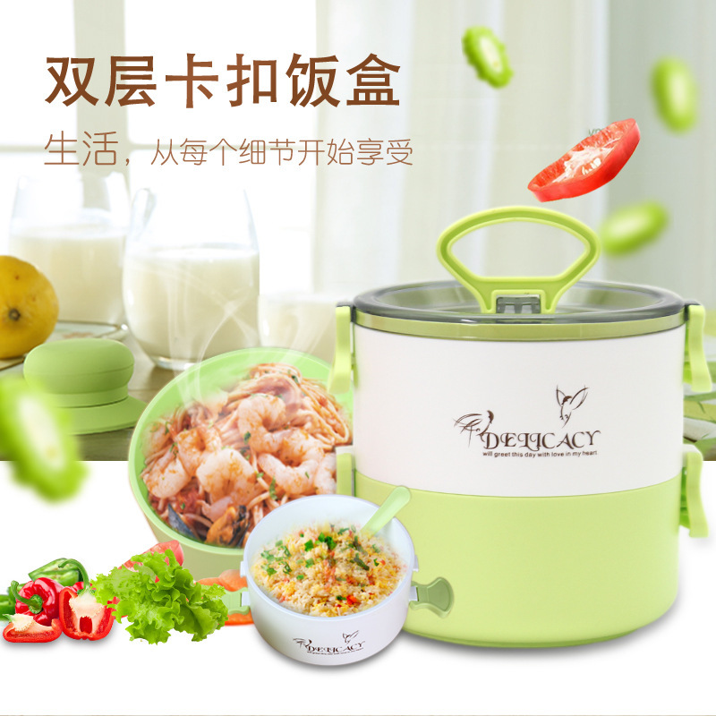 Single-layer portable lunch box, microwave oven, compartments, creative bento box, adult and student round instant noodle lunch box