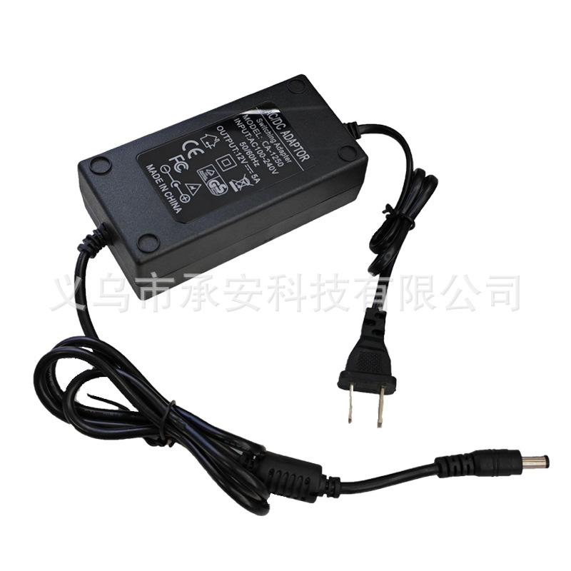 Brand-new 12V5A power adapter, LED light strip, monitoring LCD display, LCD TV power supply, 12V60W sufficient Item Picture