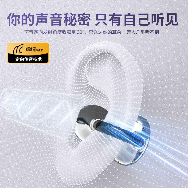 Offline Bestsellers: Cross-Border Ai Intelligent Translation Bluetooth Headphones, Bilateral Stereo Open Bass Earring Style Music Earplugs Specification drawing