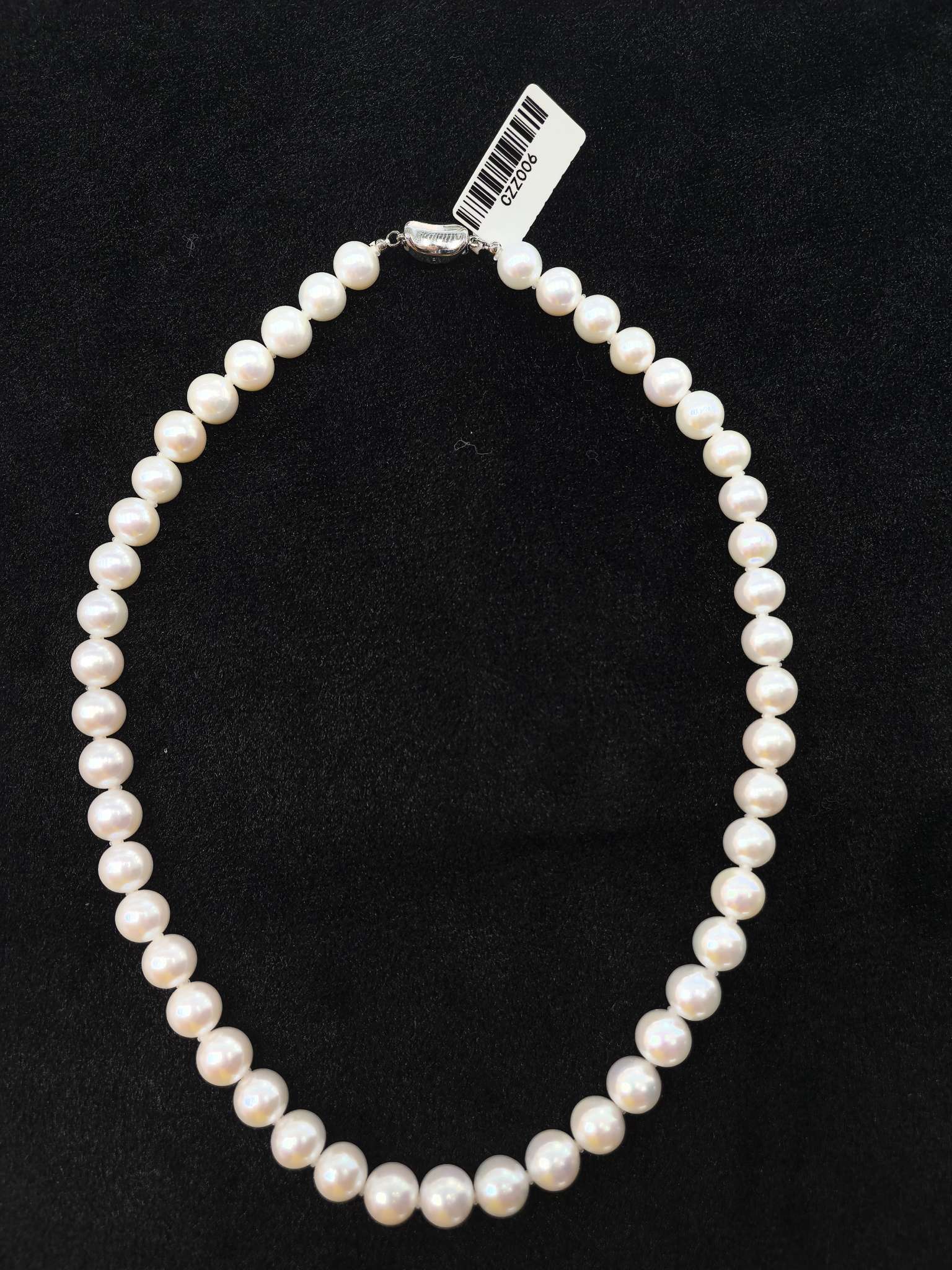 淡水珍珠项链9-10mm S925银元宝扣细节图