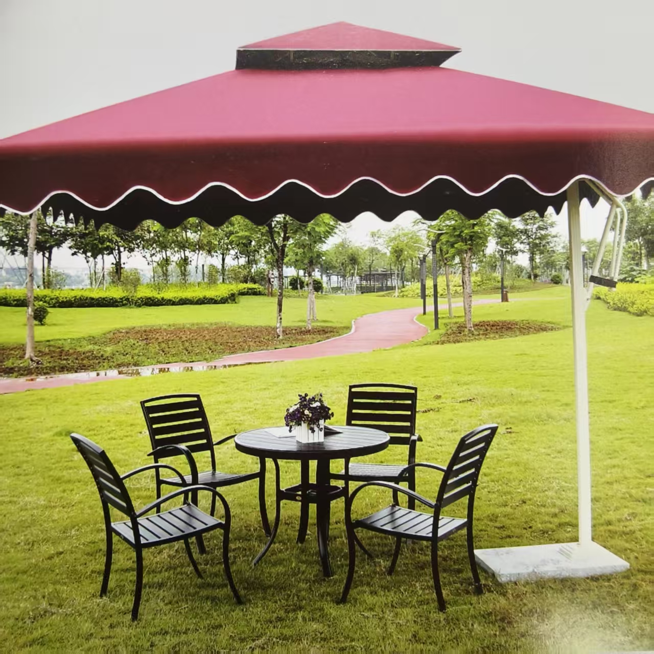 户外休闲家具金属桌椅藤沙发秋千太阳伞 户外帐篷