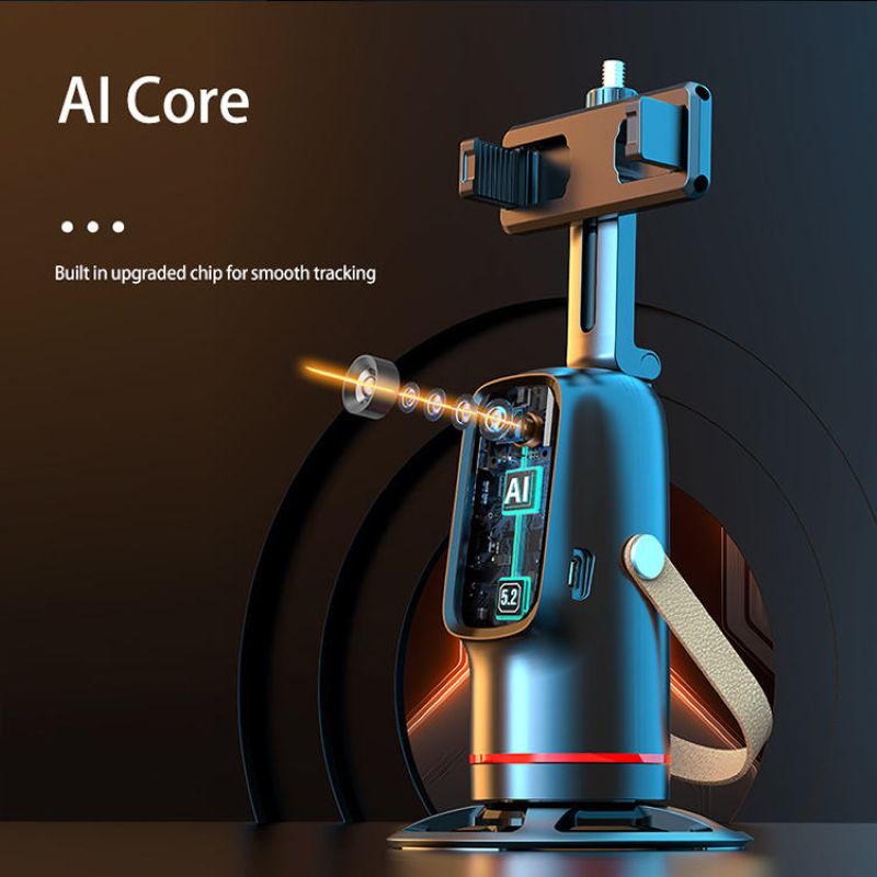 Q03 Follow-up Camera Mount Intelligent AI Face Recognition 360-Degree Shooting Camera Mount Face Tracking Stabilizer details Picture