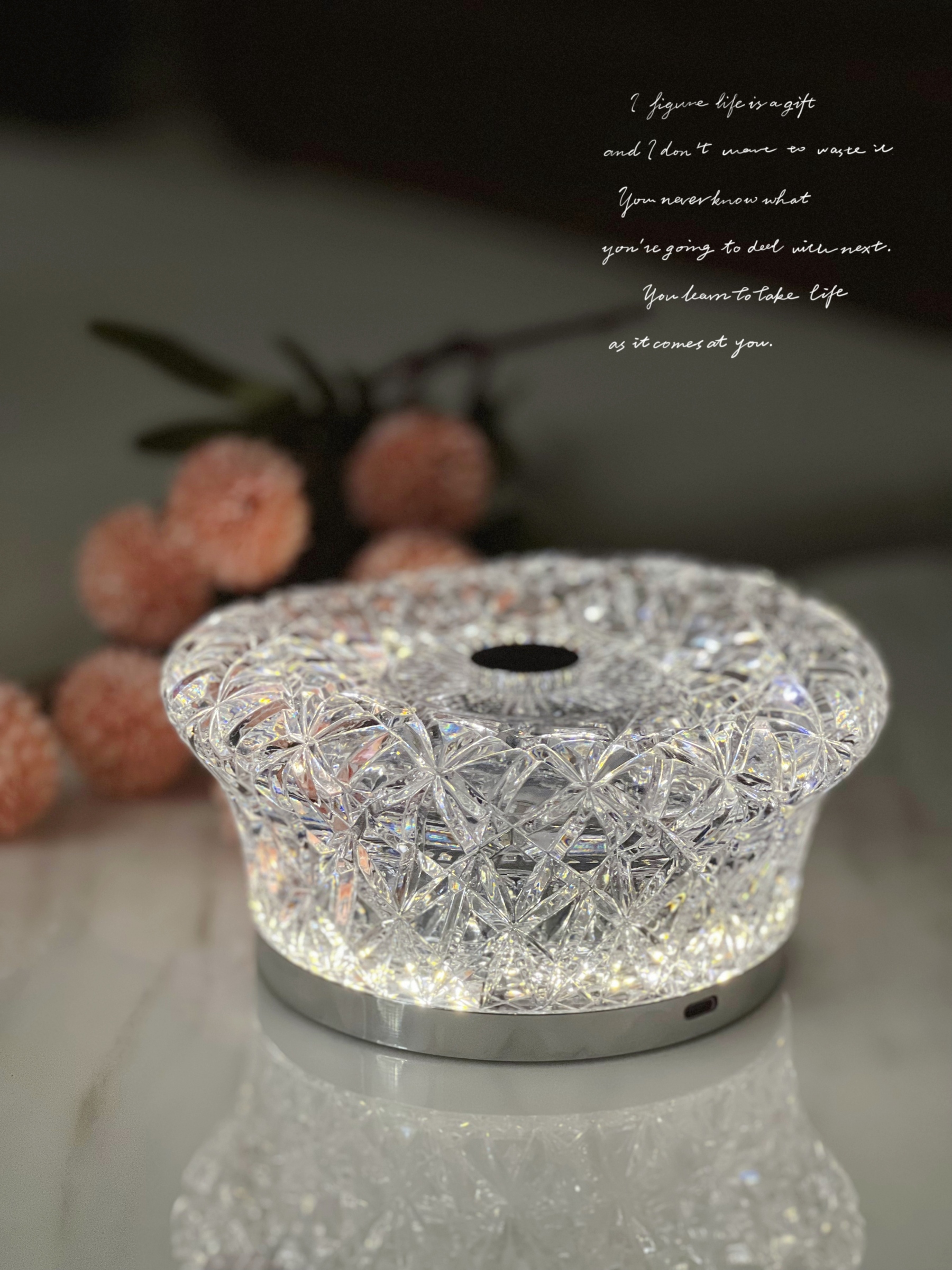 Decorative night light acrylic charging desk lamp for warm night lighting Application Scenario
