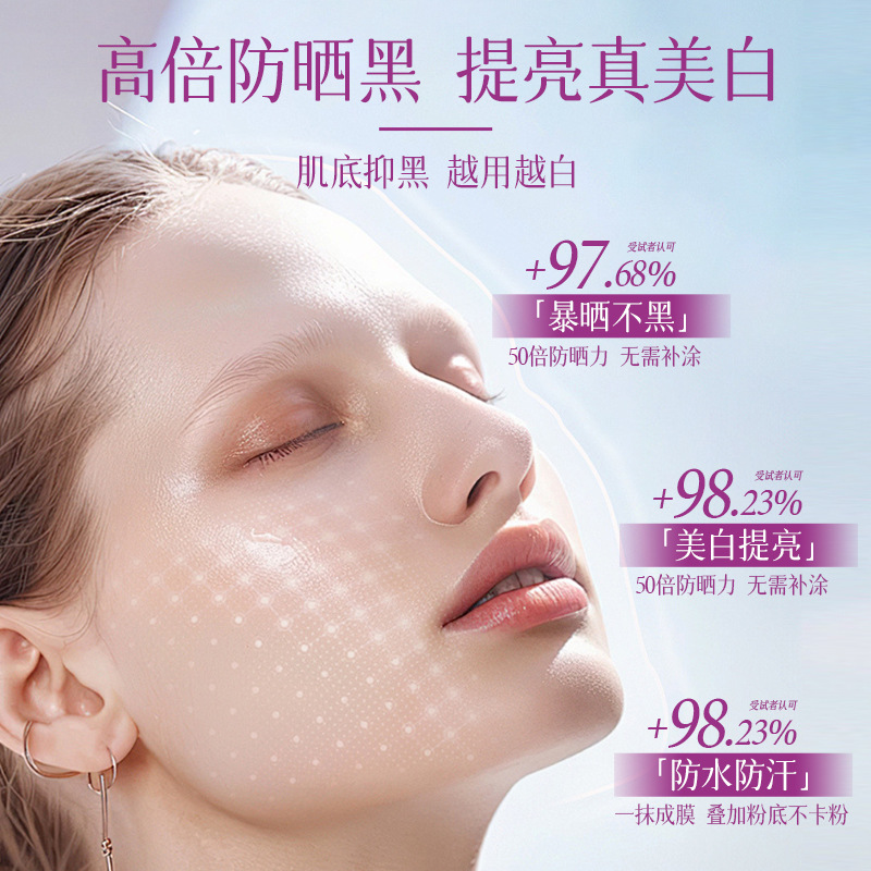 光感清透美白防晒精华乳现货SPF50+PA+++高倍防晒喷雾详情图3