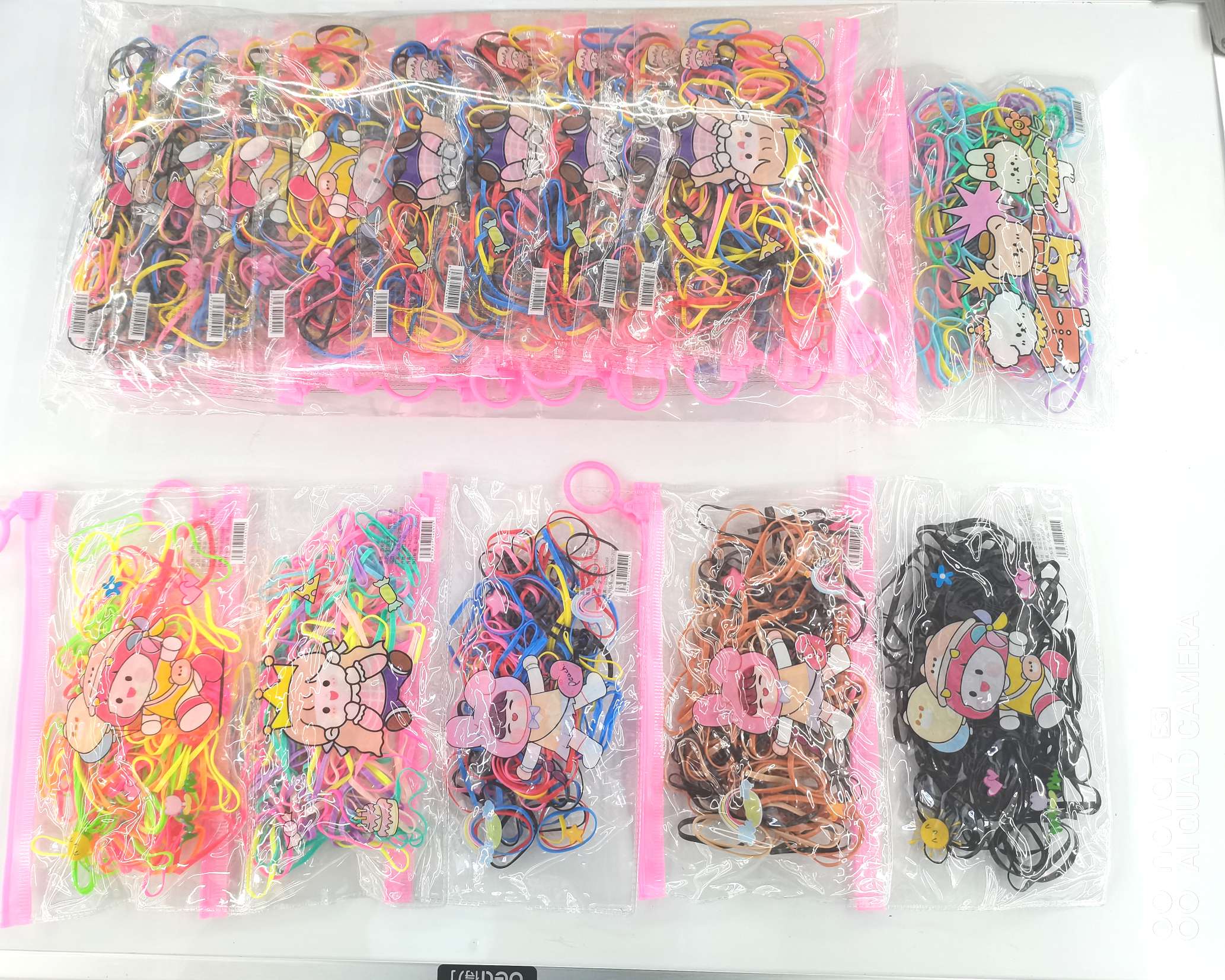 儿童最喜欢用的一次性皮筋 拇指小毛圈 造型小夹子 拉环袋包装 网络女神爱用产品 西布伦饰品白底实物图