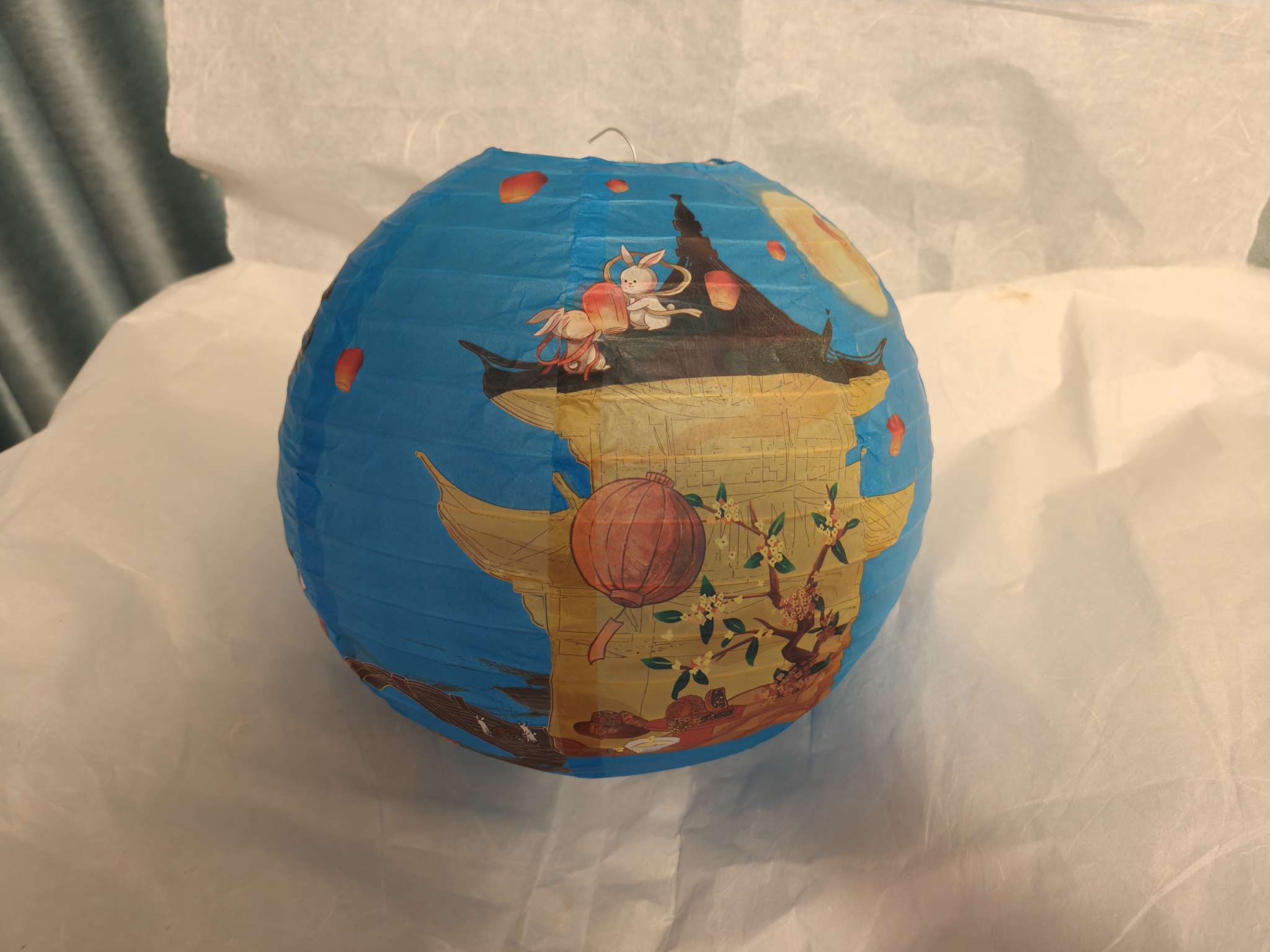 Office cultural festival supplies - lanterns, New Year plush red plastic paper hanging lantern decorations details Picture