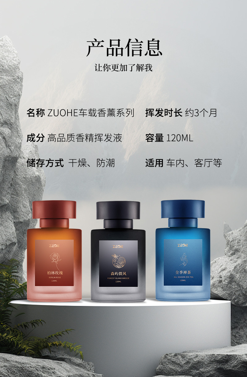 磨砂质感高档车载香薰 创意新款除异味 车内装饰摆件香氛持久扩香详情6