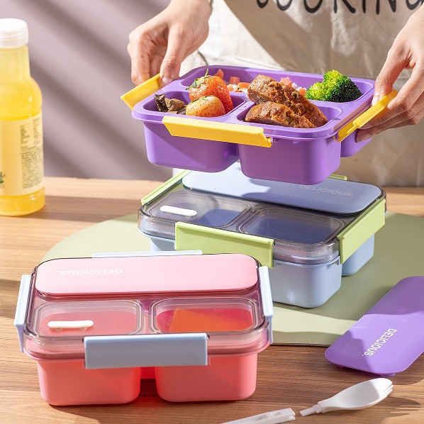 Primary school student lunch box, food-grade PP packaging, leak-proof, large-capacity lunch box, microwave oven-safe, office worker insulated lunch box Specification image