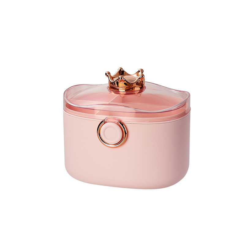 R42-M2401皇冠收纳盒儿童发饰收纳盒皮筋发卡手账可爱头绳饰品桌面百宝箱白底实物图