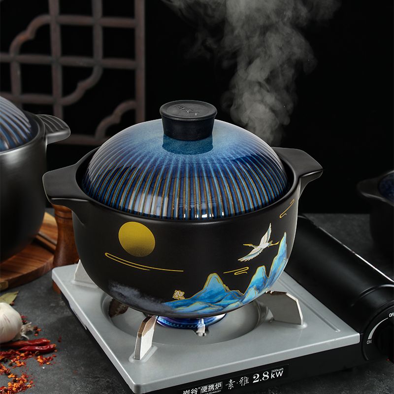 陶瓷砂锅饭店商用耐高温煤气灶款明火家用浅锅煲仔饭专用沙锅批发零售