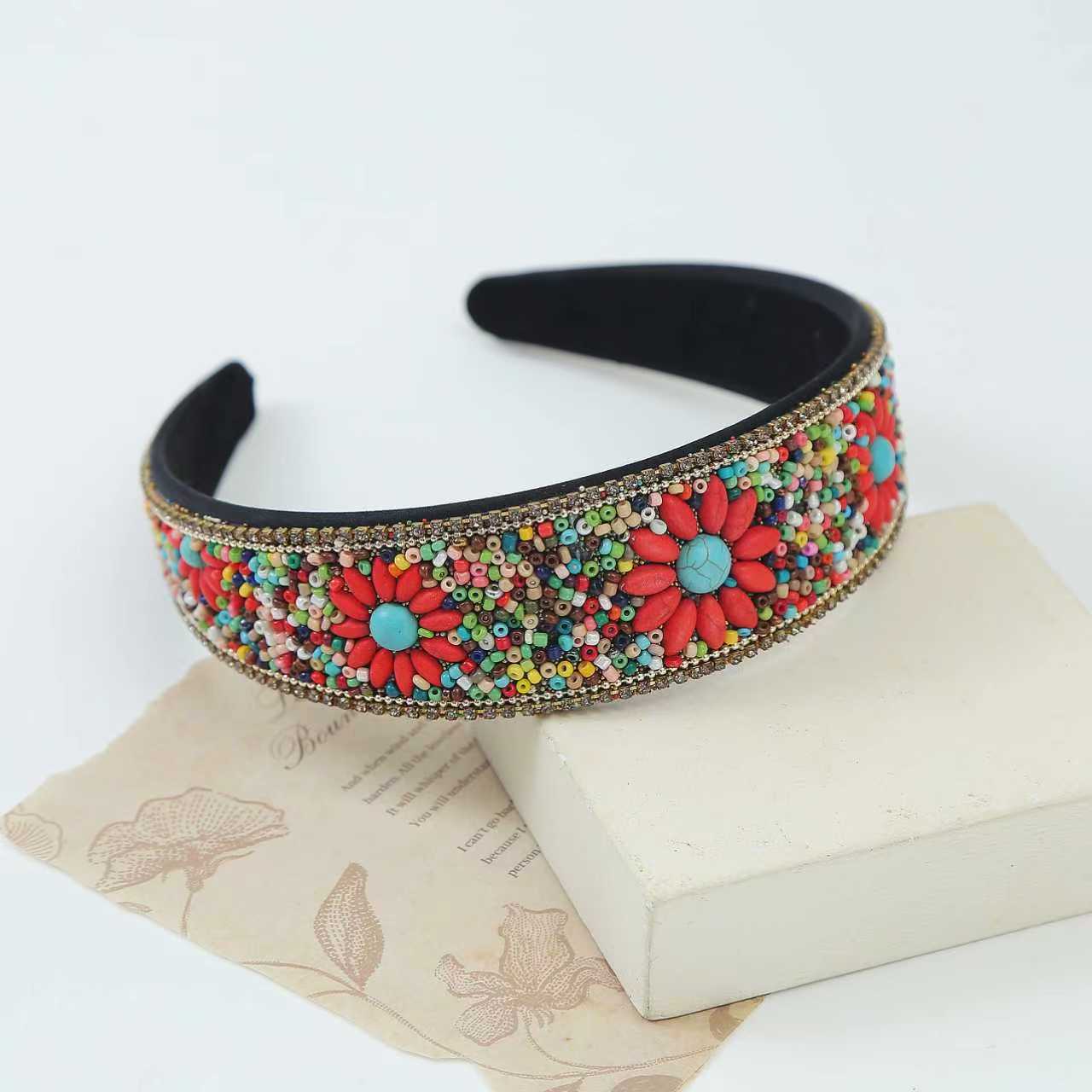 民族风，波西米亚风，手工制作，发箍，米珠制作