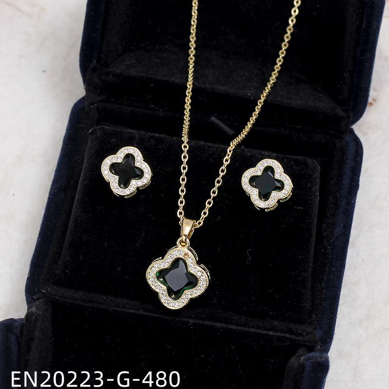 Jewelry set: Zircon crystal melon chain ring, two-piece set, copper material, fashionable and versatile zircon chain set detail image 4