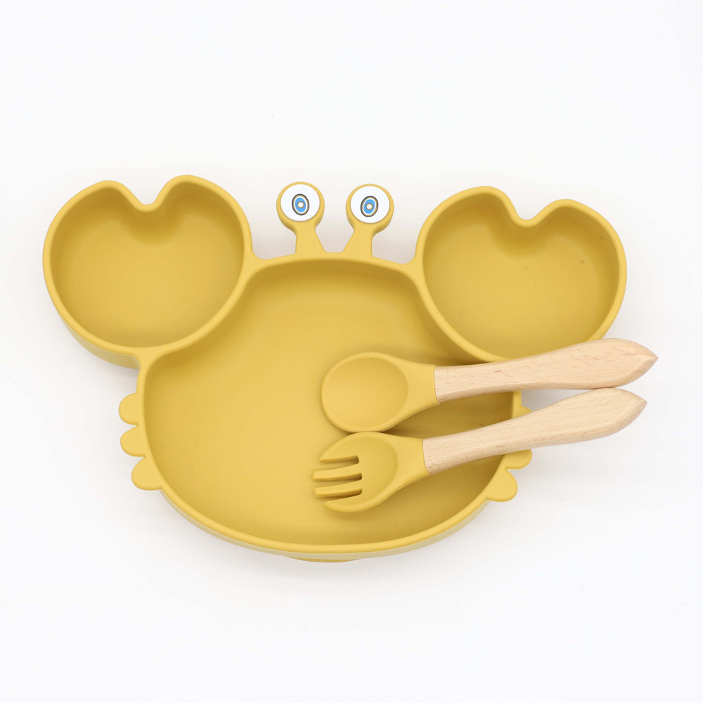 儿童硅胶环保健康餐盘-螃蟹