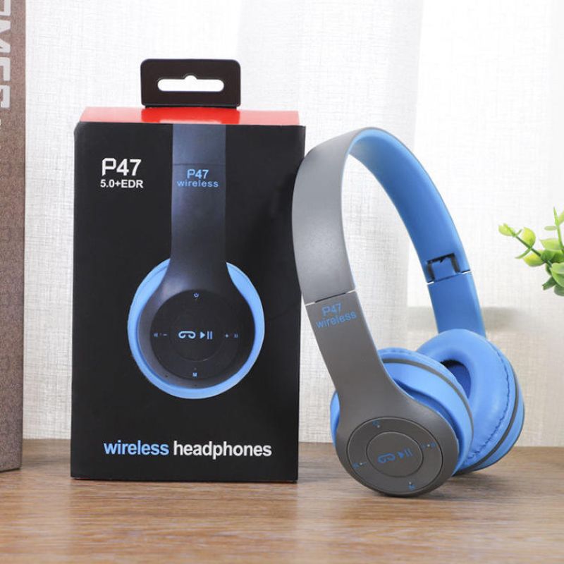 P47 Over Ear High Quality Stereo Wireless Headphone Gaming Headset Earpiece Headband Headphone full figure