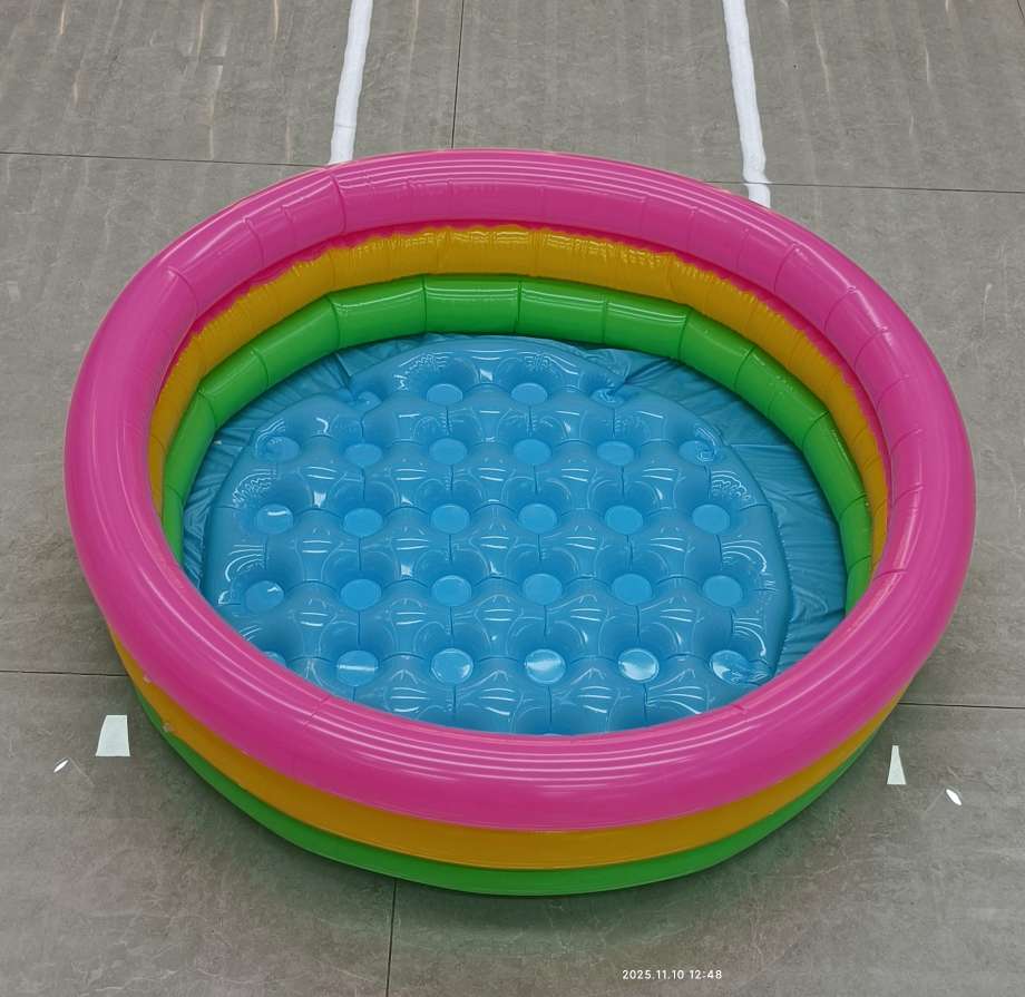 小型三环彩虹游泳池儿童充气家用婴儿宝宝家庭孩童户外戏水捞钓鱼池
