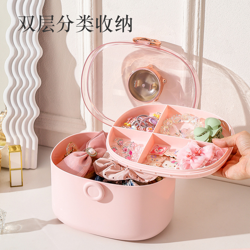 R42-M2401皇冠收纳盒儿童发饰收纳盒皮筋发卡手账可爱头绳饰品桌面百宝箱