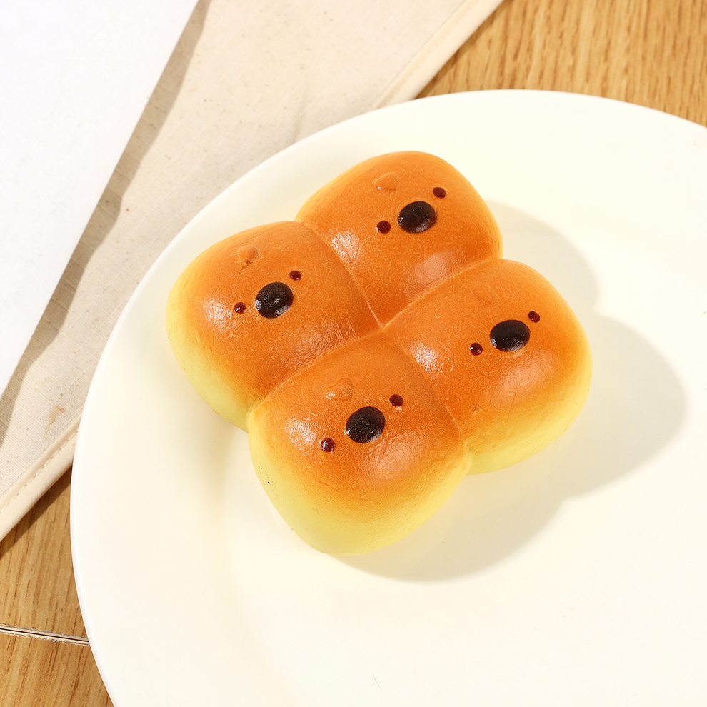 PU湿软慢回弹仿真食物面包可颂爱心吐司香甜软减压小猫面包pu