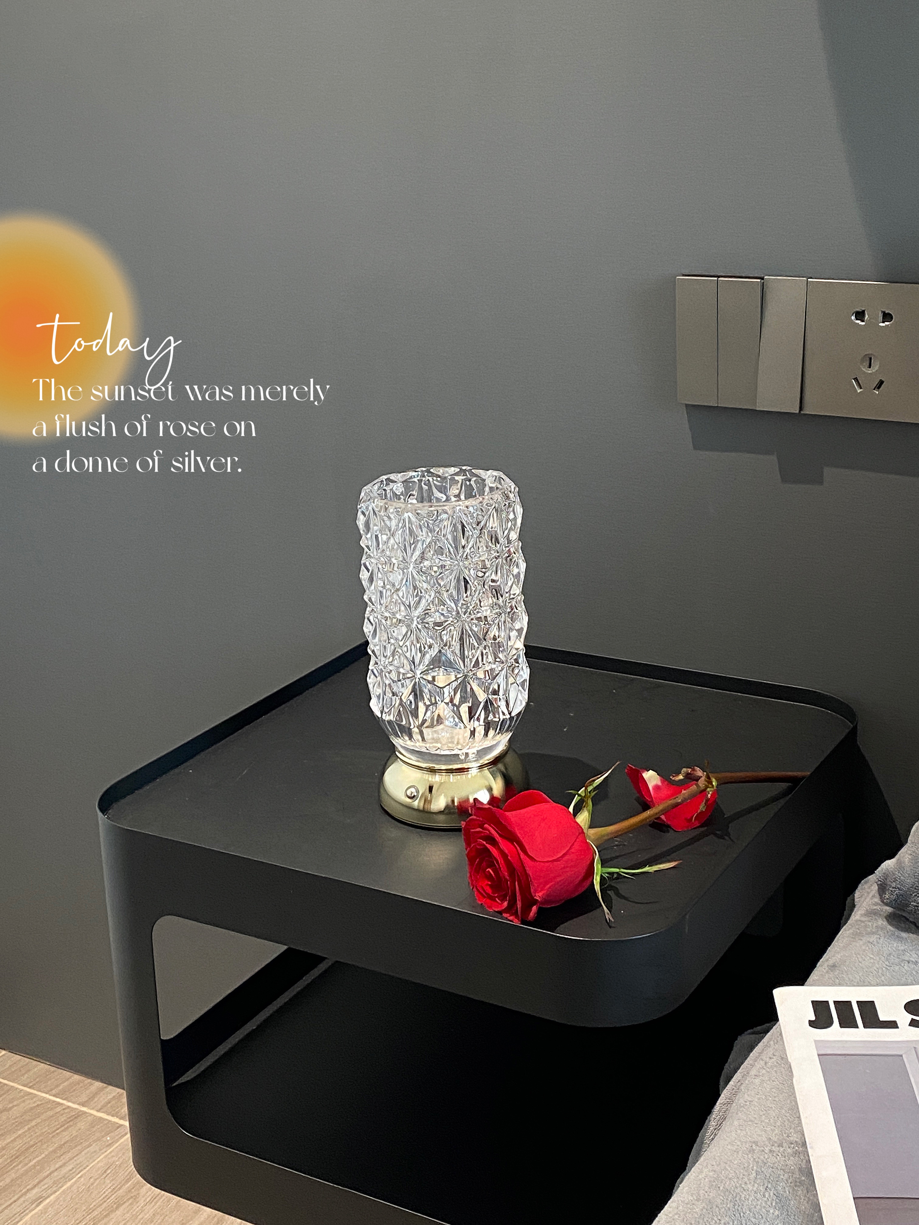 Ambient light, night light, girl, Nordic flower arrangement decorative light Specification drawing