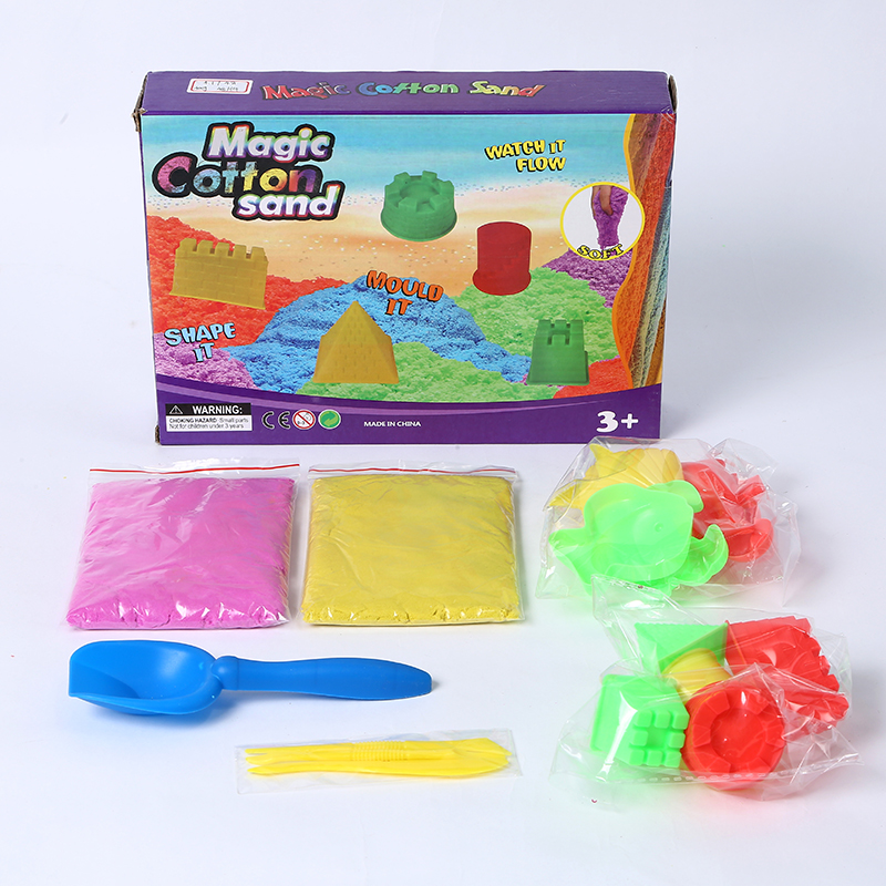 工厂直销400G盒装太空沙，棉花沙玩具套装，跨境外贸，6色可选