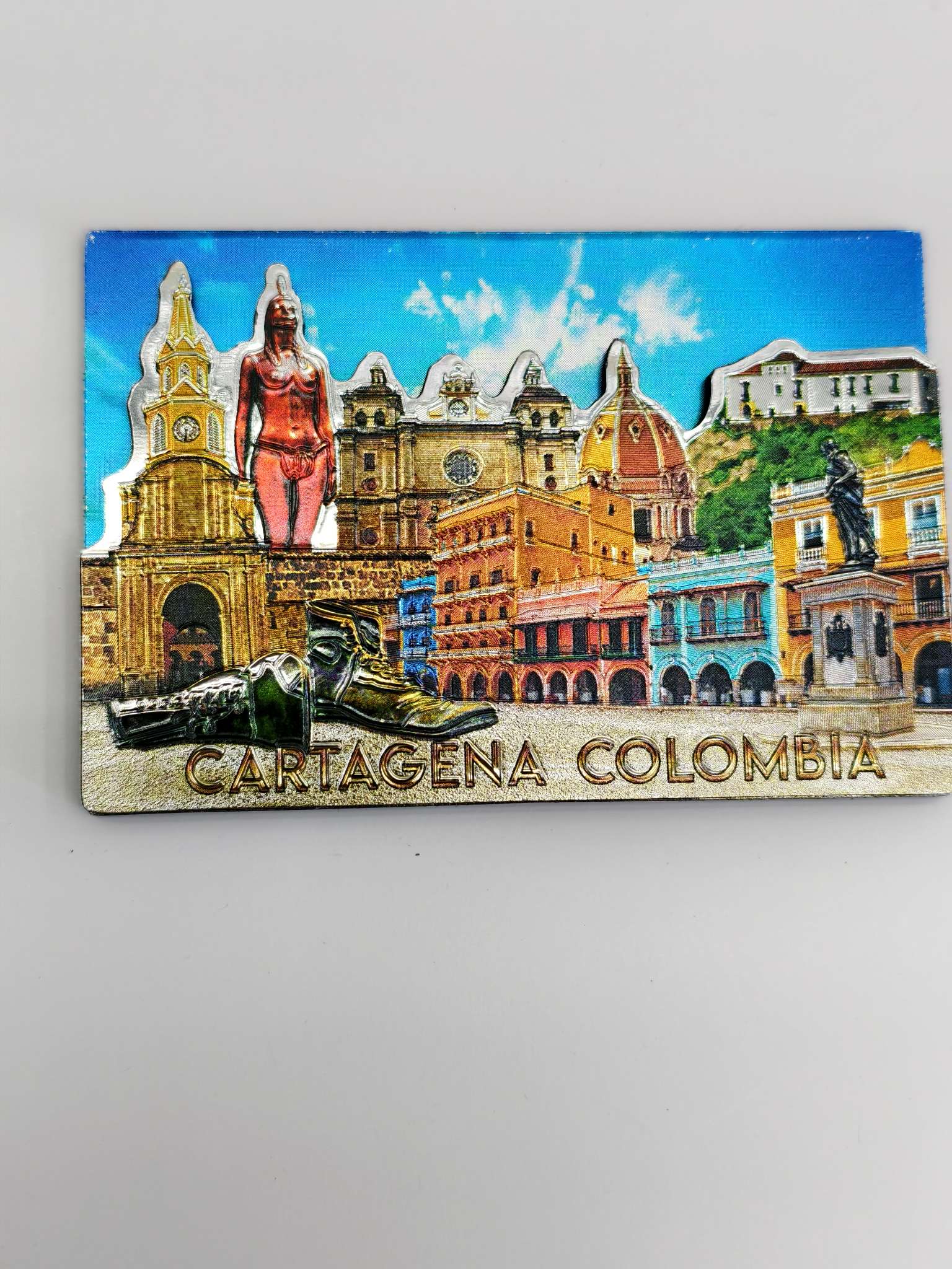 旅游纪念品景区银箔双层冰箱贴