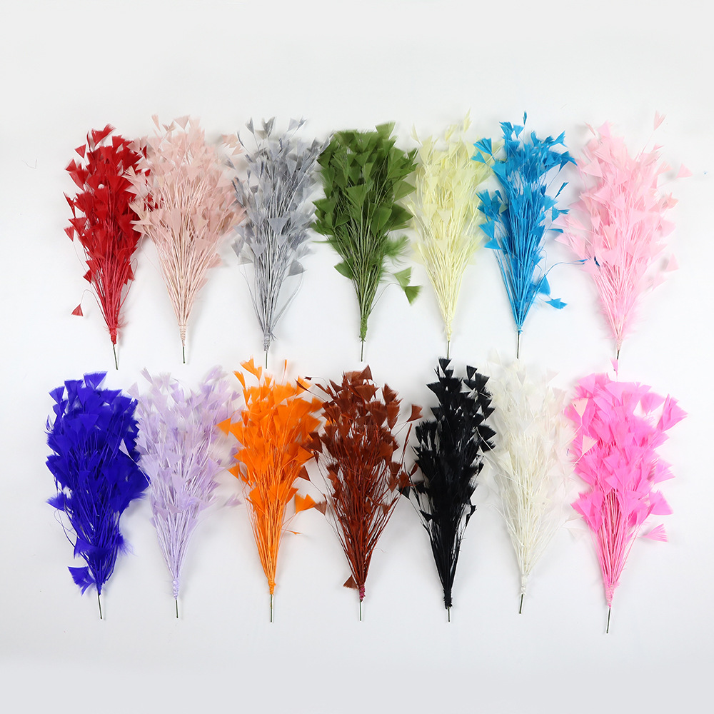 三角铁丝花 舞台表演羽毛头饰发夹拉丁舞头饰多变造型家居装饰