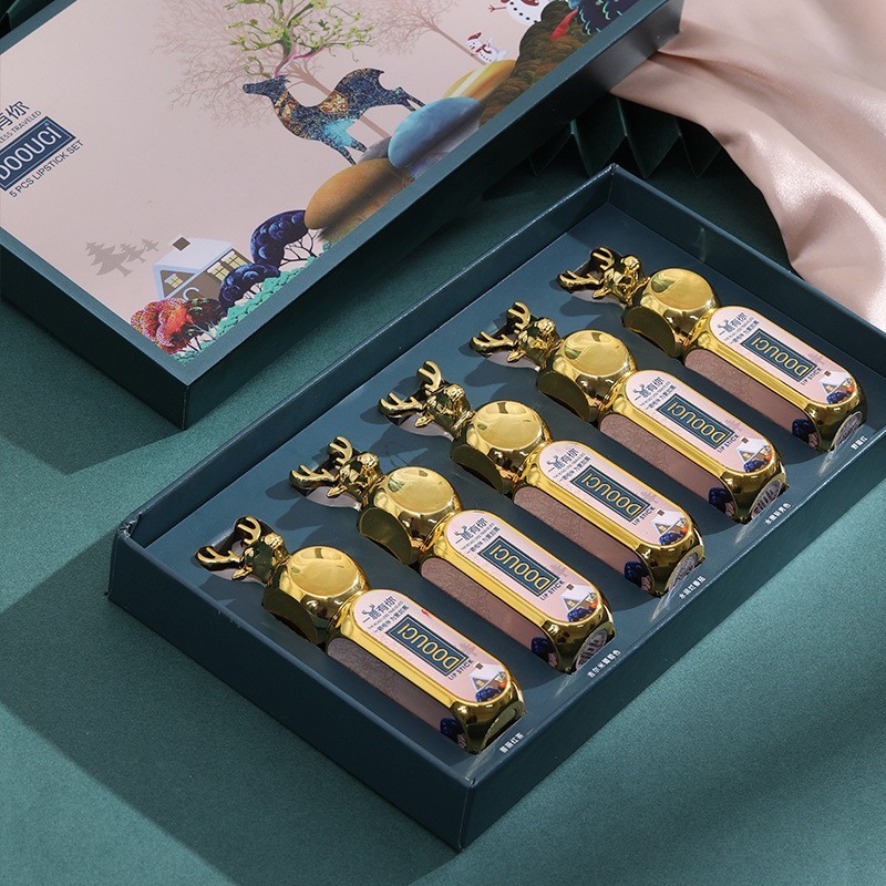 DOOUCI Lipstick Set - One Deer with You Valentine's Day Creative Chinese Style Moisturizing, easy to color and carve Beginner Lipstick Gift Box, Moisturizing lipstick, lipstick set manufacturer wholesale lipstick details Picture