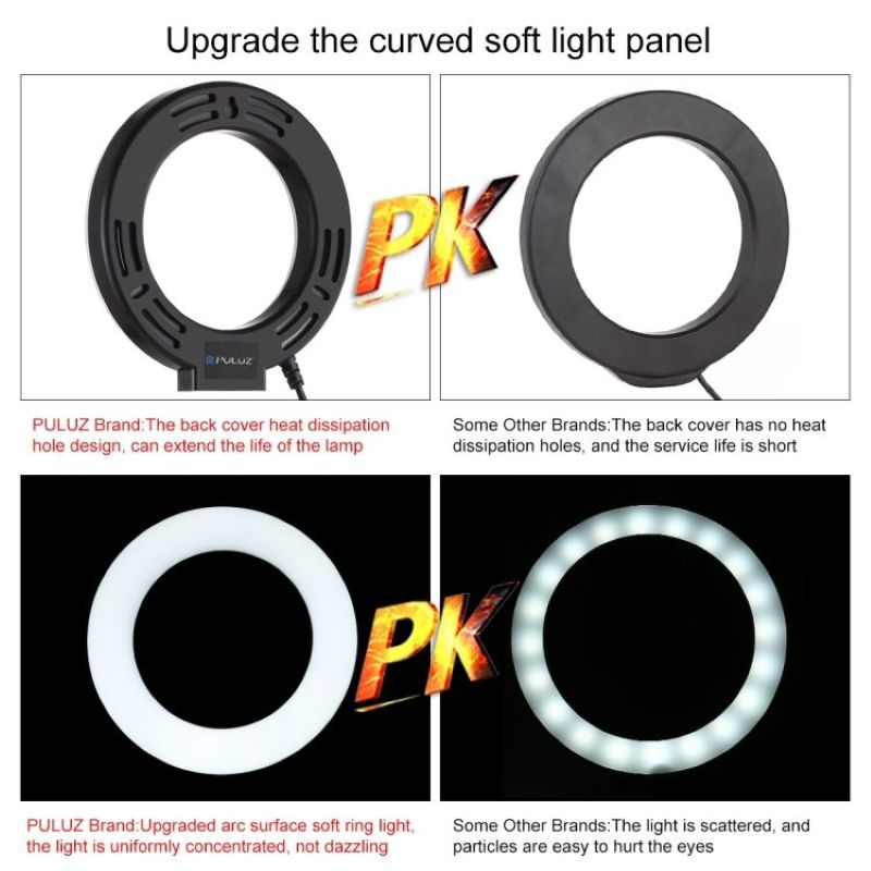 18 Inch Photography Light LED Ring Vlogging Selfie Beauty Photography Video Lights Specification drawing