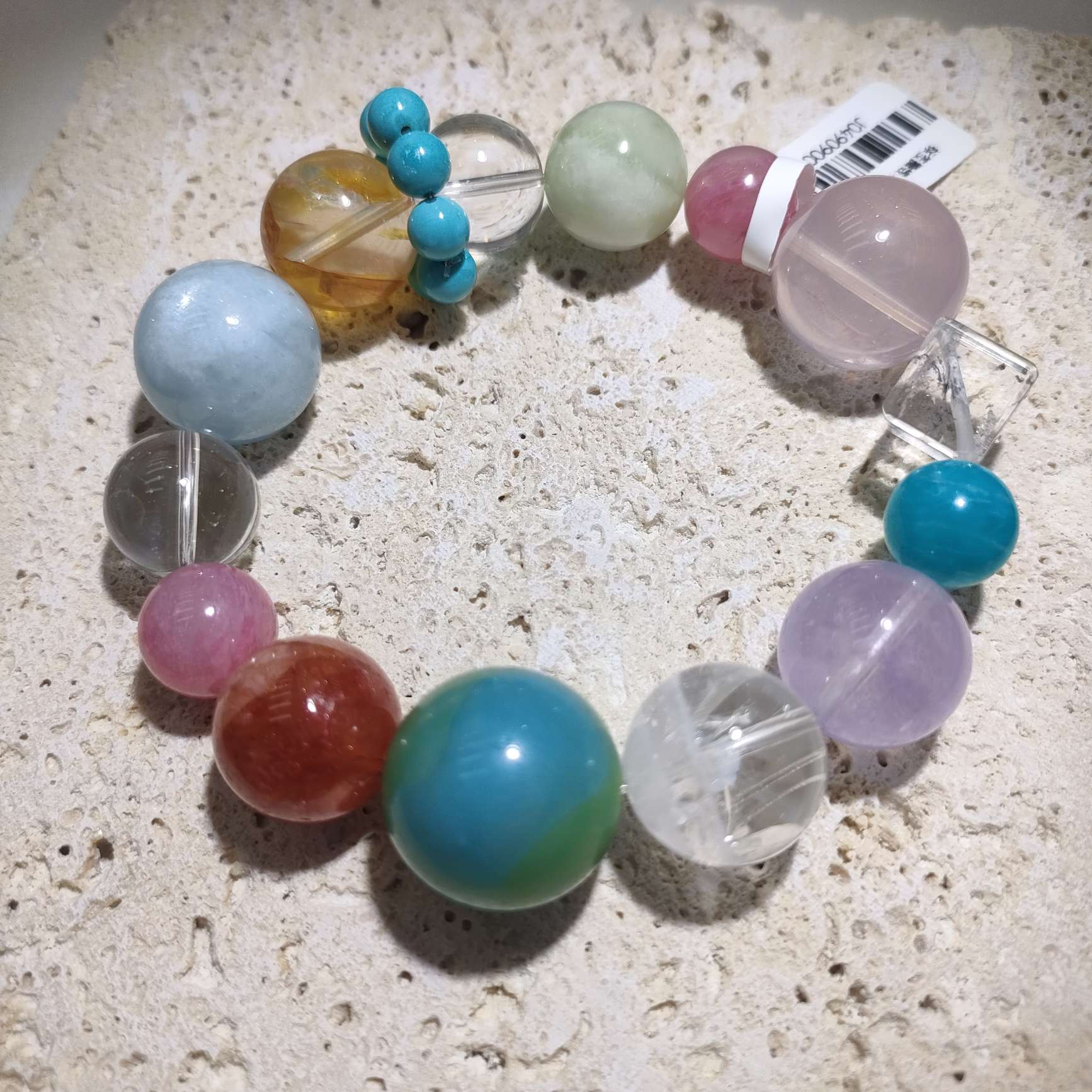 黄水晶白幽灵天然白阿塞拉丝绿萤石粉水晶天河石黄水方糖天然水晶22mm详情图4