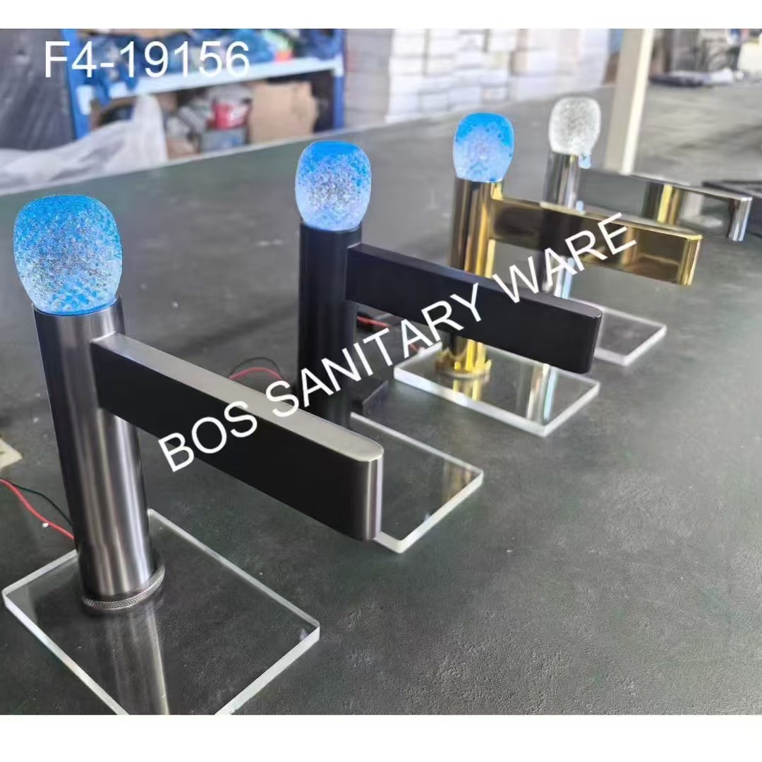 All-copper crystal ball handle washbasin faucet, hot and cold hotel countertop, washbasin, bathroom ambient light faucet pic 4