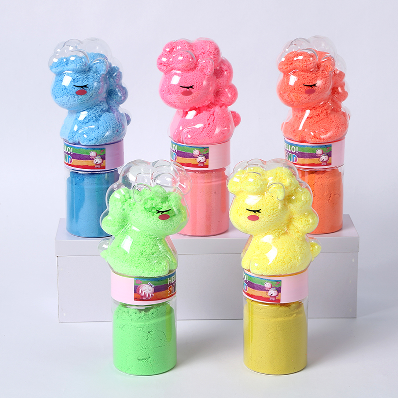 新款工厂直销萌趣灌装太空沙，棉花沙，膨胀沙玩具套装，跨境外贸，6色可选