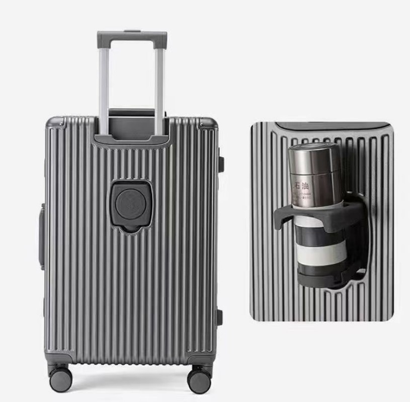 行李箱女拉杆箱男多功能20寸登机密码箱子大容量铝框旅行箱2025细节图