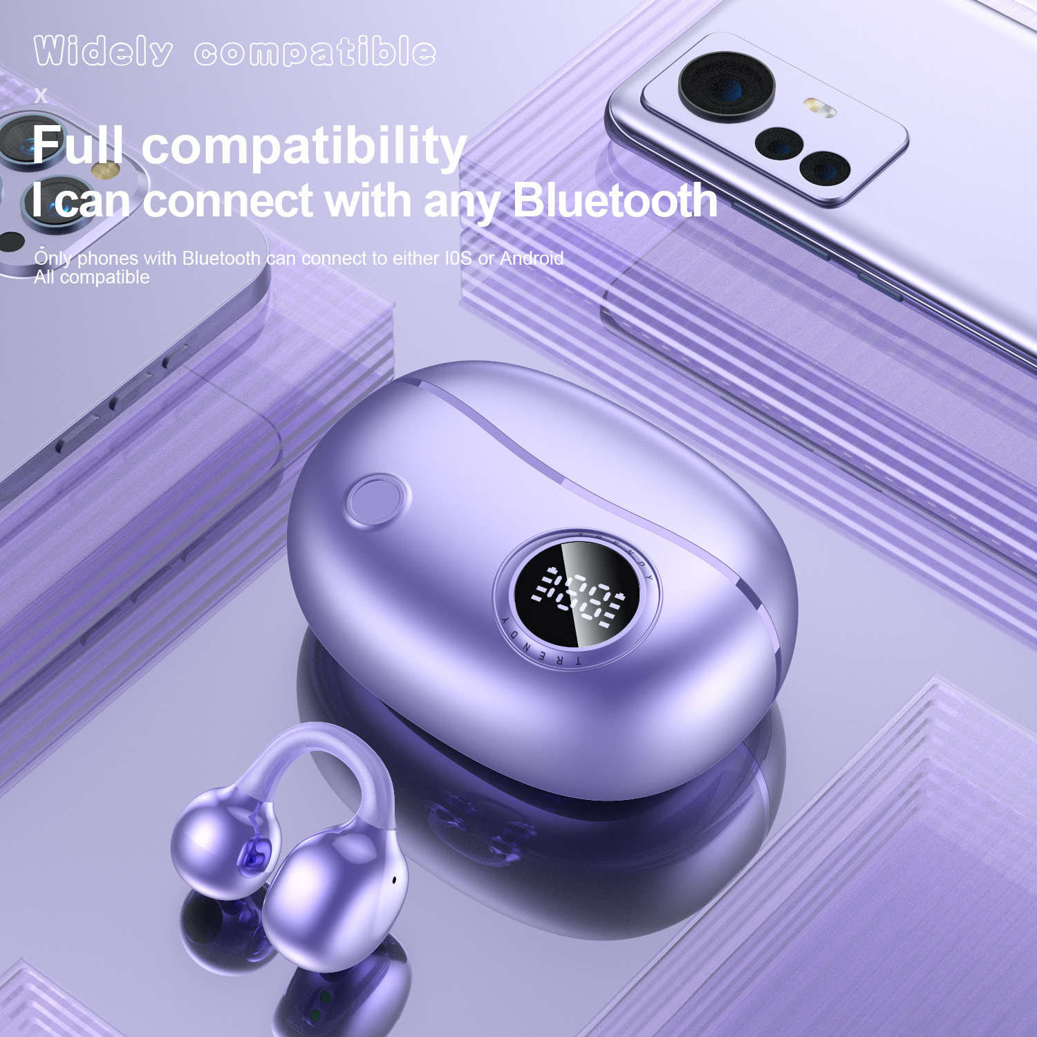 Cross-Border Ai Translation Ows Ear-Clip Smart Bluetooth Headphones, Open Ear-Hanging Enc Noise-Cancelling Bass Earplugs details Picture