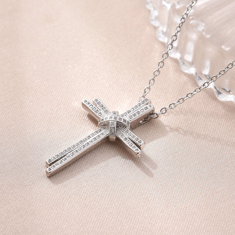 This is a popular copper-plated real gold cross necklace accessory in Europe and America. It features a simple pendant set with zircon and is versatile and trendy in Southeast Asia Application Scenario