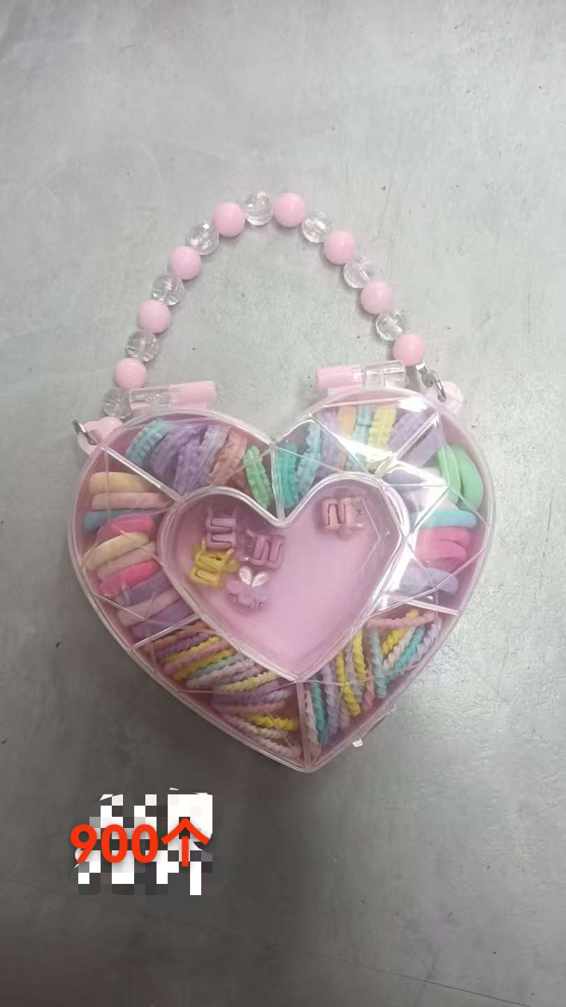 菲来雅女士拼接发绳韩版头绳头饰时尚发饰发夹发带简约百搭女装饰品桃心型