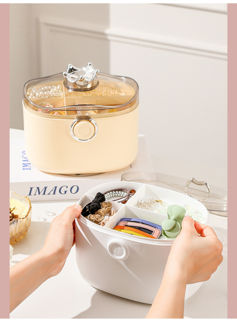 R42-M2401皇冠收纳盒儿童发饰收纳盒皮筋发卡手账可爱头绳饰品桌面百宝箱详情图14