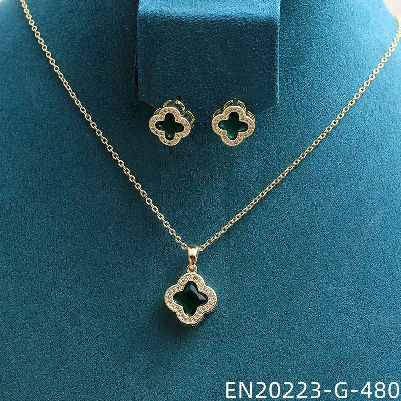 Jewelry set: Zircon crystal melon chain ring, two-piece set, copper material, fashionable and versatile zircon chain set detail image 2