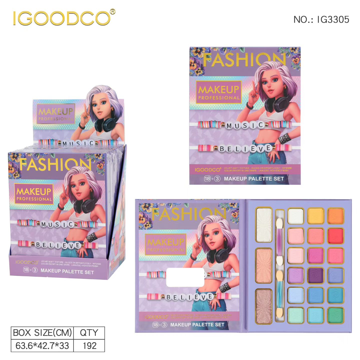 IGOODCO眼影，腮红，唇釉，高光等套装