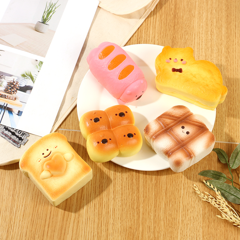 PU湿软慢回弹仿真食物面包可颂吐司香甜软减压面包动物pu