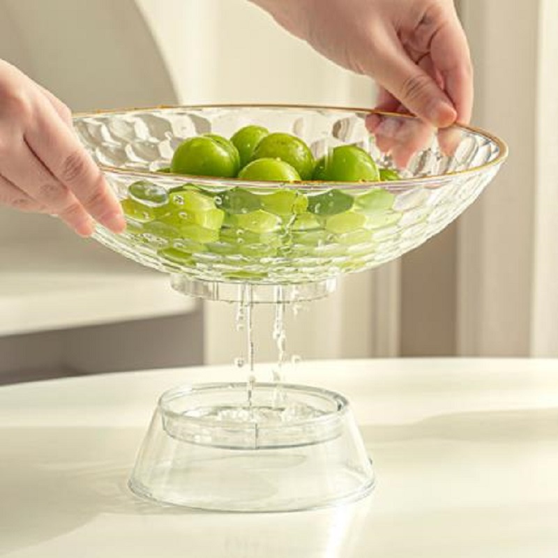 现代简约创意玻璃果盘家用客厅茶几干果零食水果盘玻璃珠点果盘零售