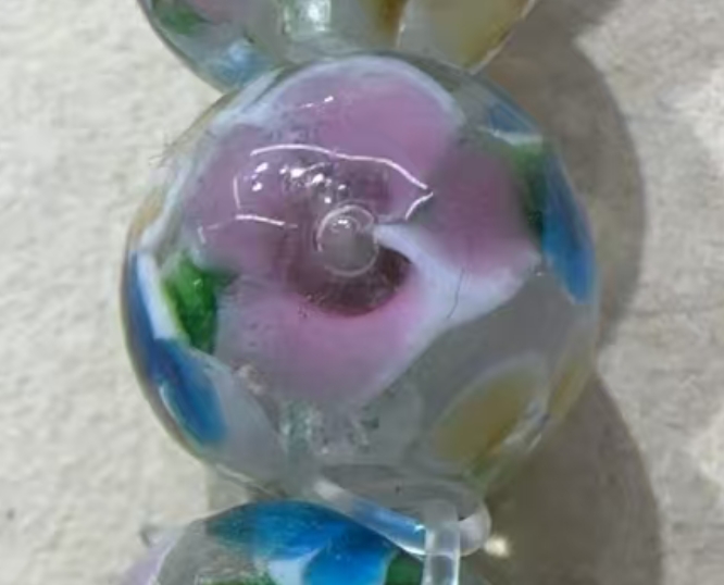 工艺品，礼品，玻璃工艺品，琉璃珠，琉璃饰品，饰品配件，手链项链配珠，12厘多花琉璃珠